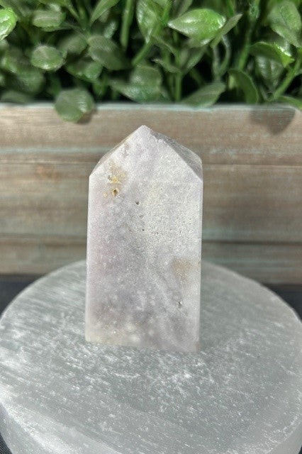 Pink Amethyst and Flower Agate Tower