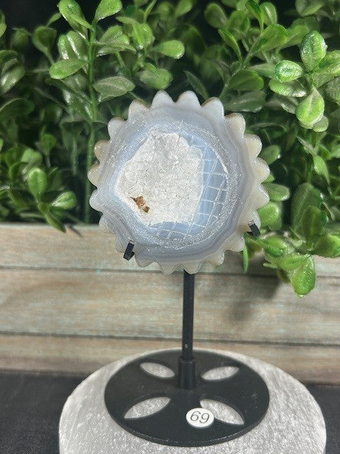 Druzy Agate Flower with stand