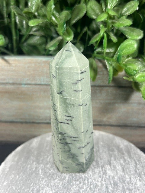 Nephrite Jade with dendrite Tower