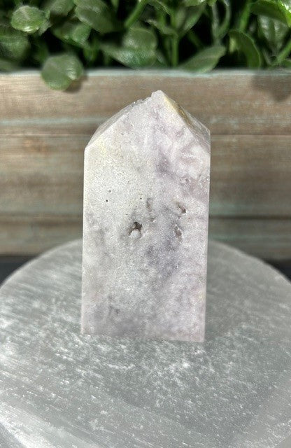 Pink Amethyst and Flower Agate Tower