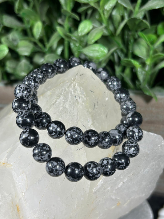 Snowflake Obsidian Bracelet